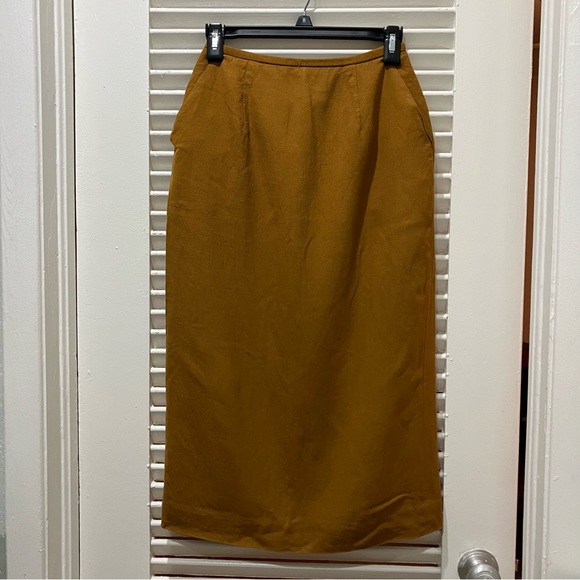 Vintage midi skirt ~ ochre - Picture 3 of 6